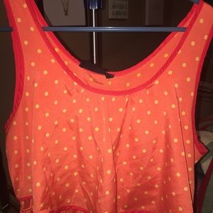 Peaches N Cream orange and yellow poka dot dress